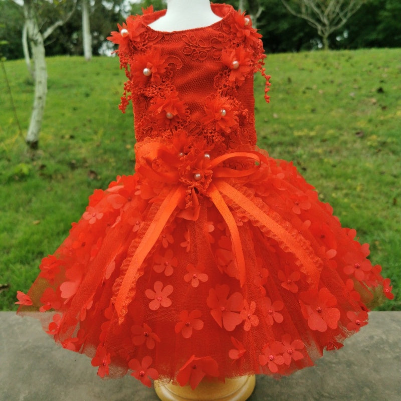 Red Flower Pet Dress