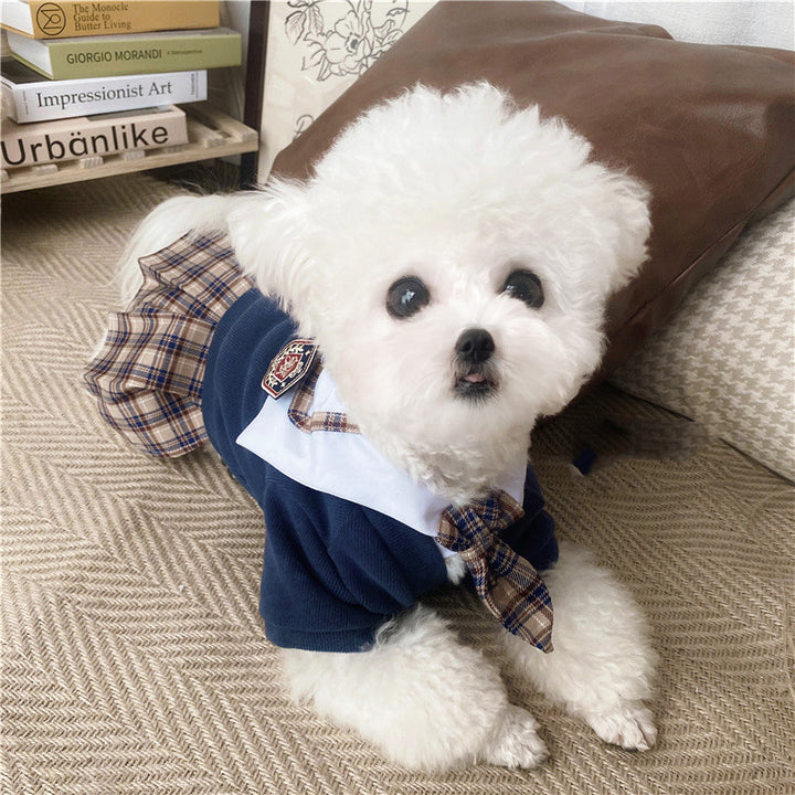Pet Dress British Plaid Sweater