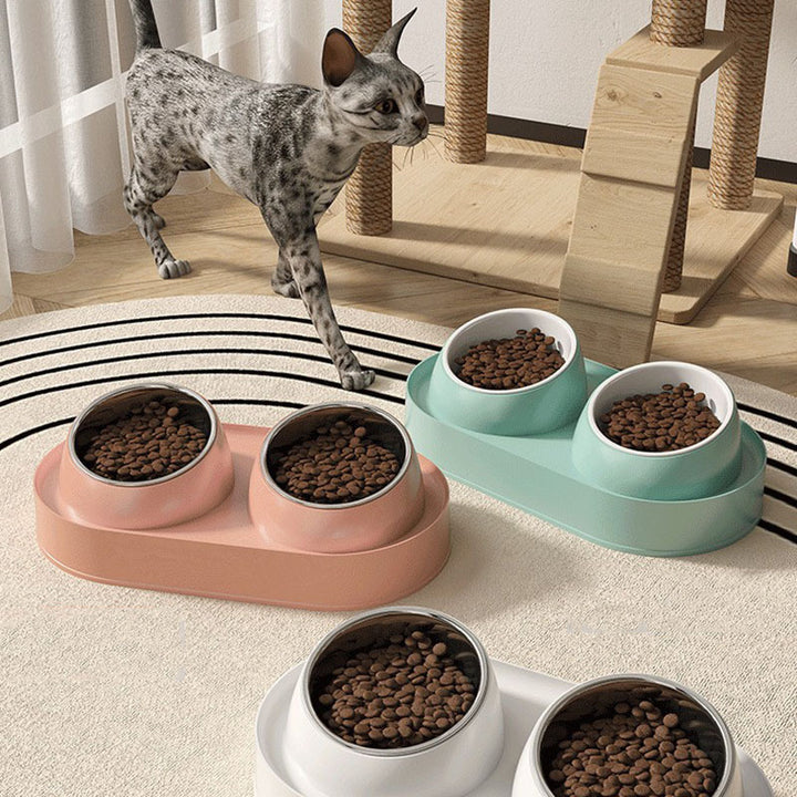 Pet Double Bowl Supplies