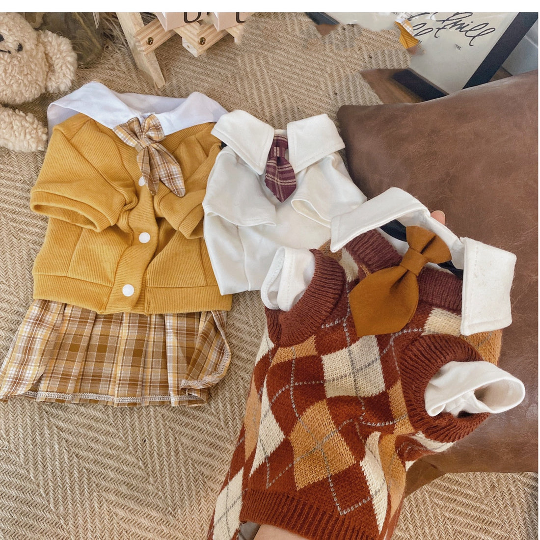 Pet Dress British Plaid Sweater